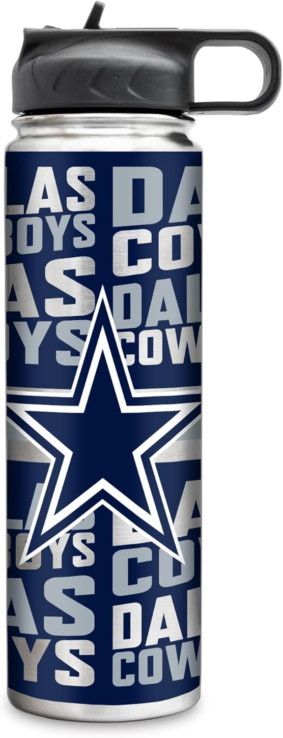 Rico Industries NFL Football Stainless Steel Tumbler with Lid - Great For Coffee, Tea, Water or Cocktails