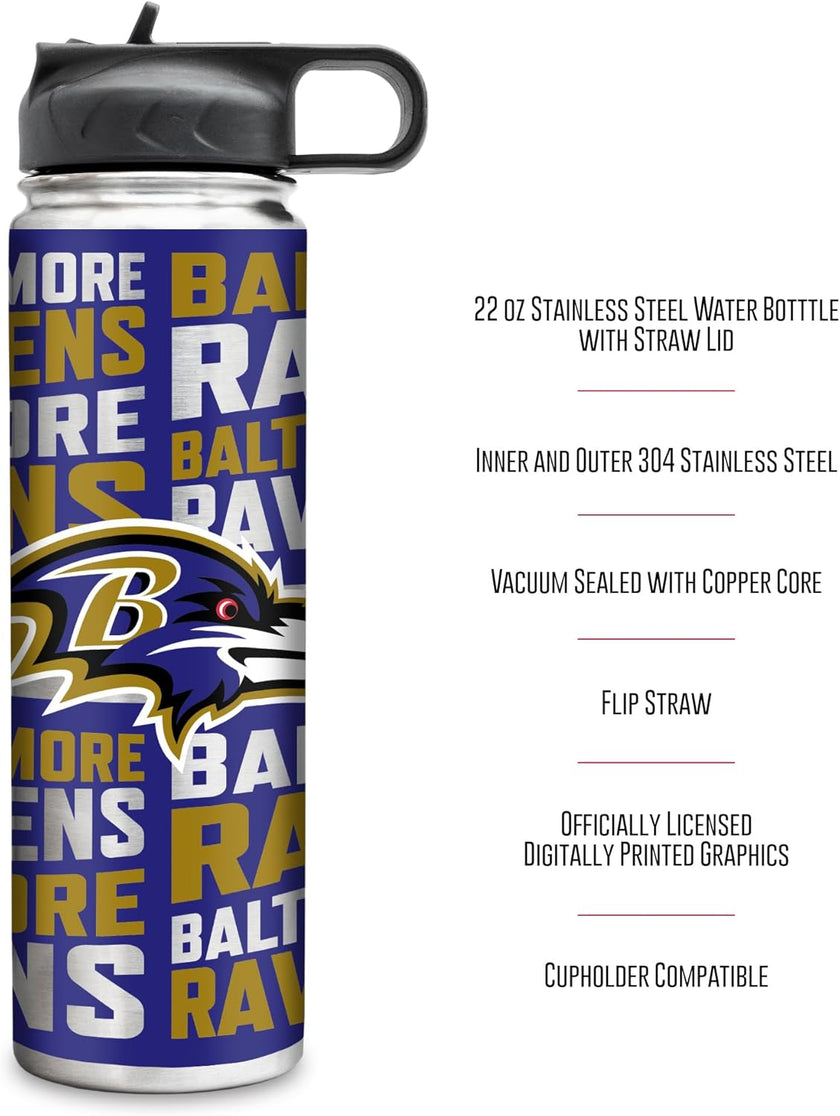 Rico Industries NFL Football Stainless Steel Tumbler with Lid - Great For Coffee, Tea, Water or Cocktails