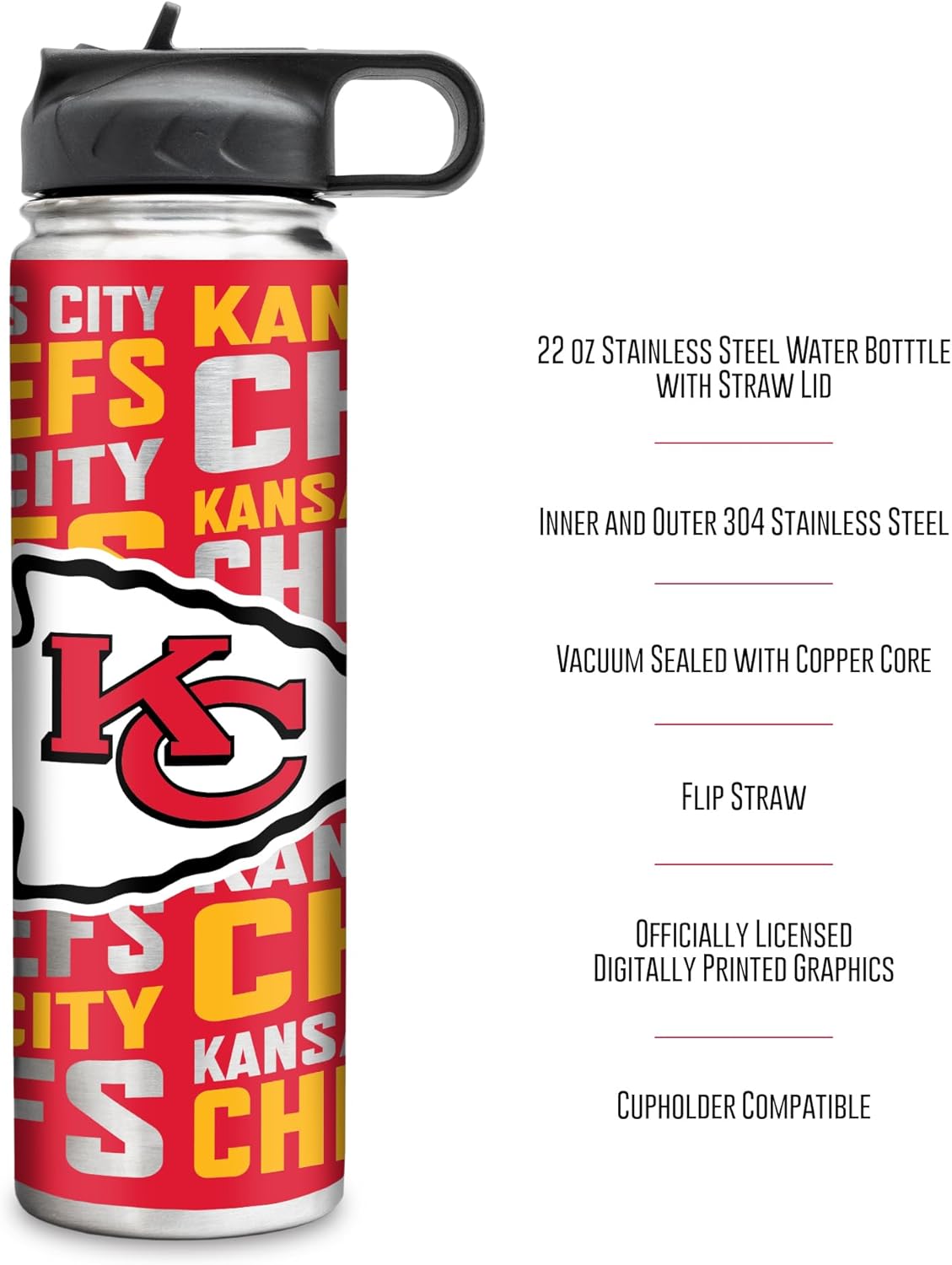 Rico Industries NFL Football Stainless Steel Tumbler with Lid - Great For Coffee, Tea, Water or Cocktails