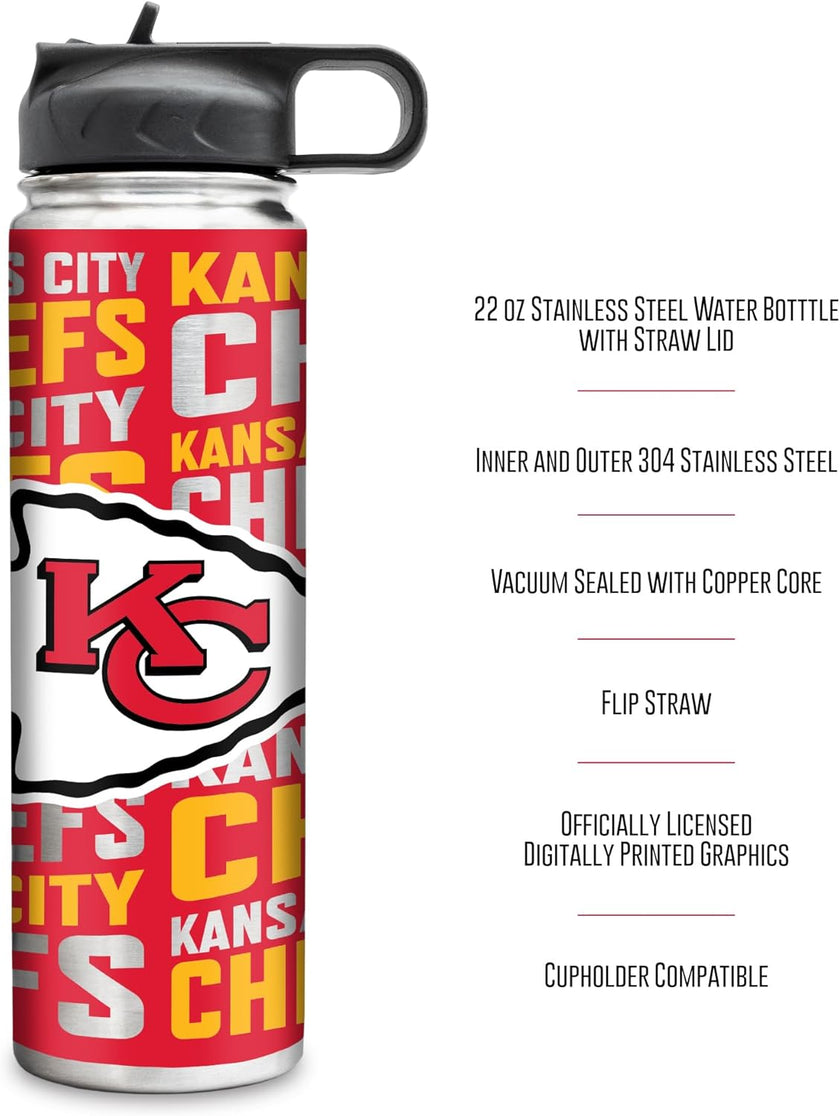 Rico Industries NFL Football Stainless Steel Tumbler with Lid - Great For Coffee, Tea, Water or Cocktails