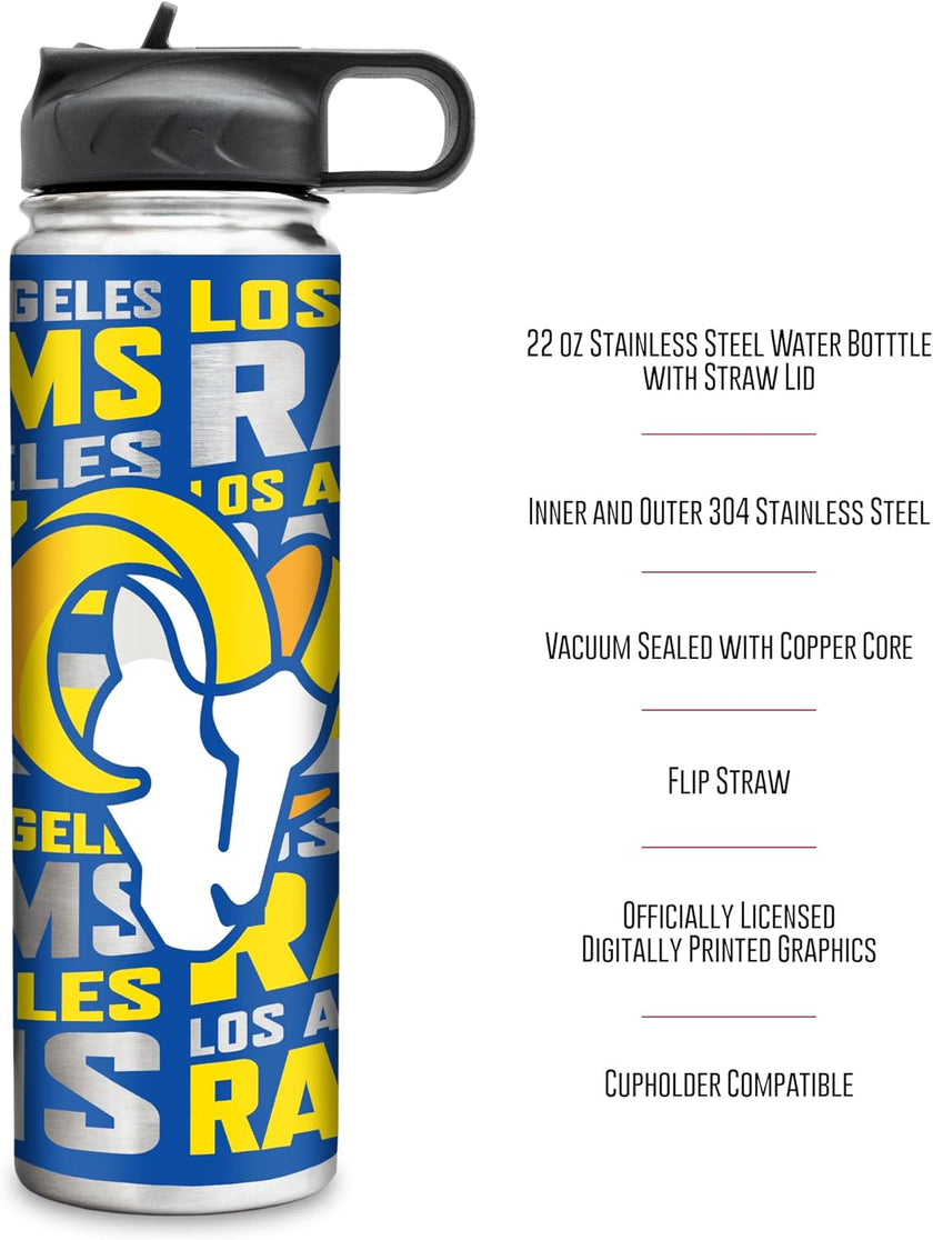 Rico Industries NFL Football Stainless Steel Tumbler with Lid - Great For Coffee, Tea, Water or Cocktails