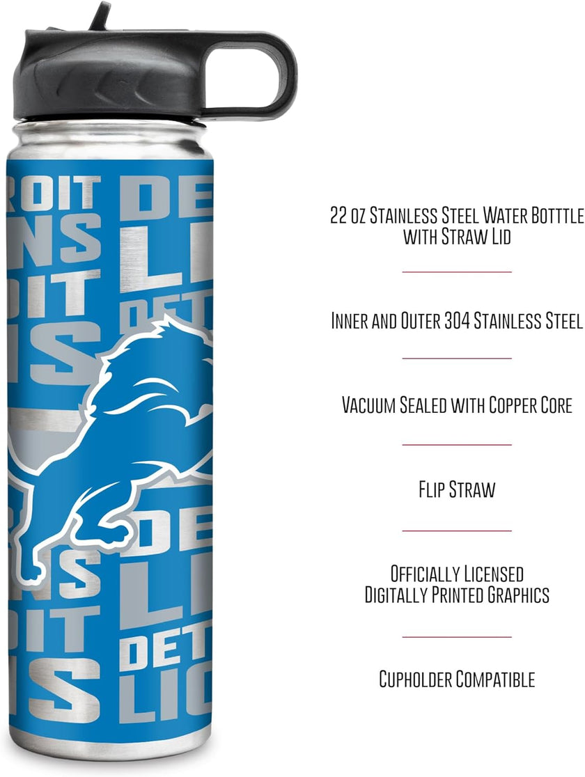 Rico Industries NFL Football Stainless Steel Tumbler with Lid - Great For Coffee, Tea, Water or Cocktails