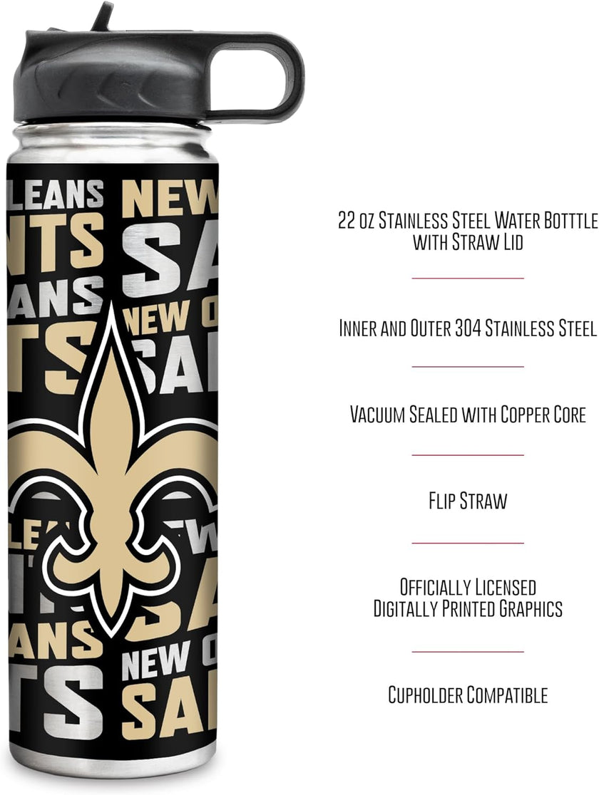 Rico Industries NFL Football Stainless Steel Tumbler with Lid - Great For Coffee, Tea, Water or Cocktails