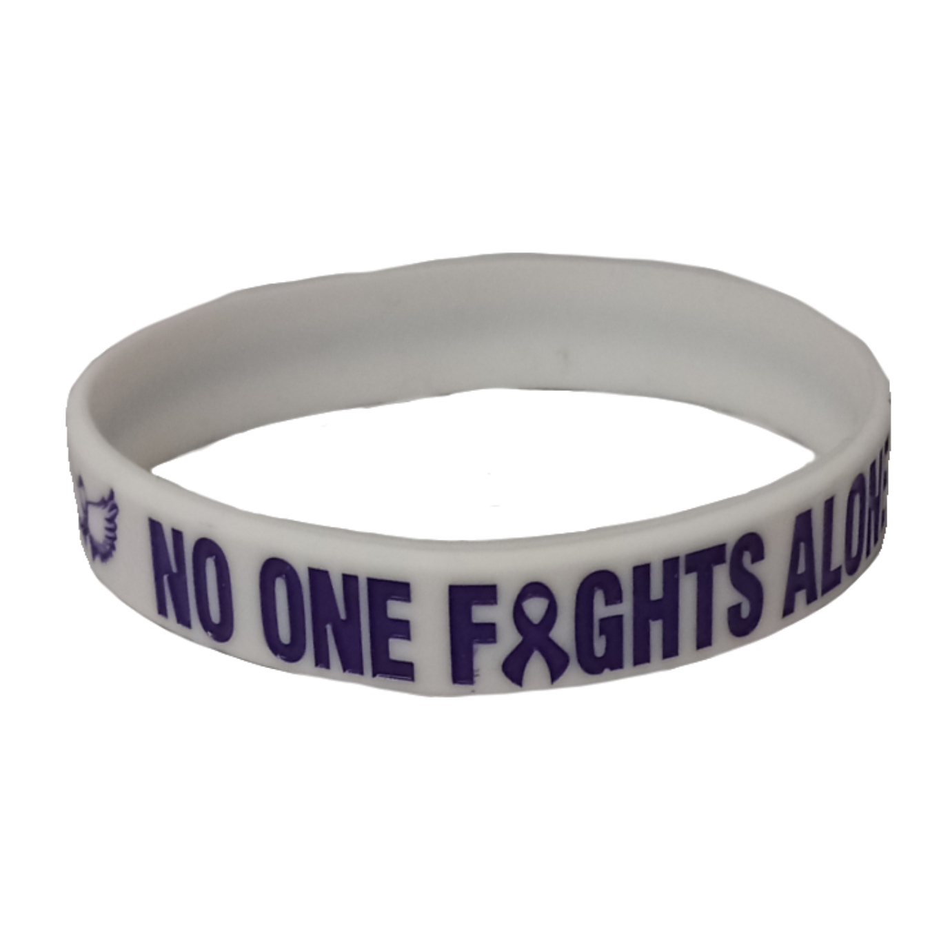 Image of awareness wristband white with words