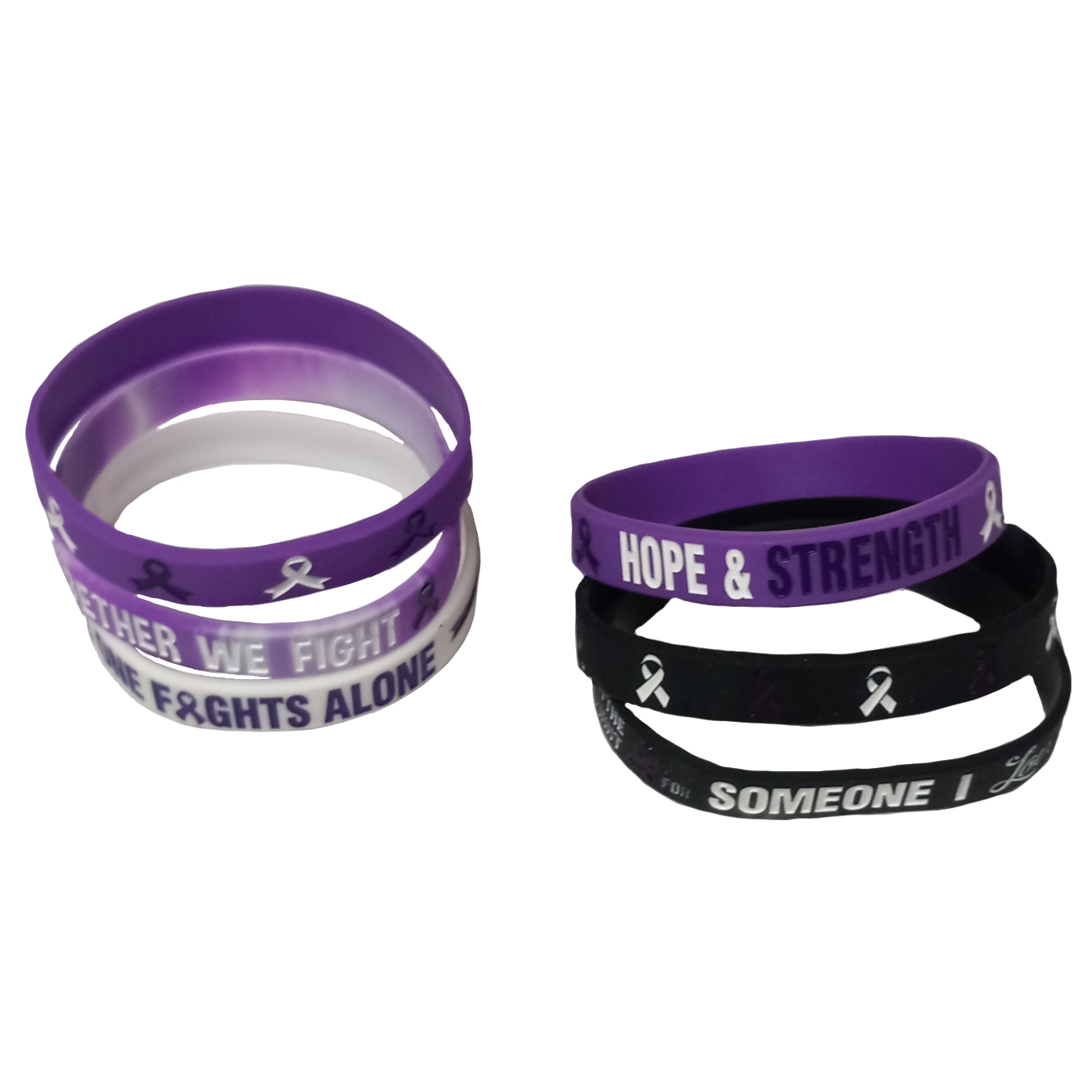 Image of all available awareness wristbands